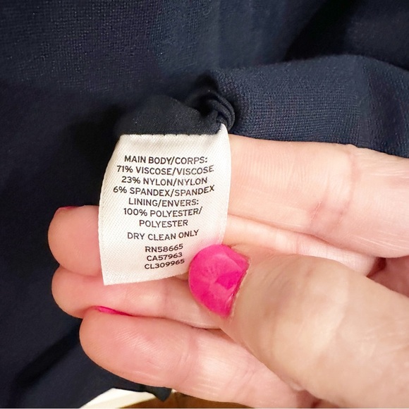 Classiques Entier Women’s Navy Blue Classic Office Knee Length Ponte Lined Dress - Picture 3 of 10